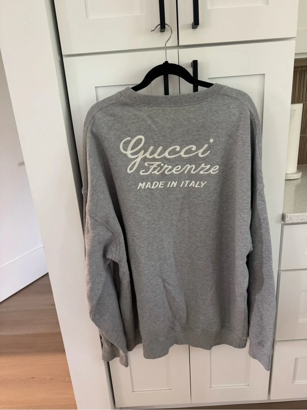 Gucci Grey Sweatshirt with White Firenze Embroidery